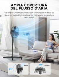 Ventilator cu picior Midea FS40-25MSE(BL), 40 cm, motor din cupru, 3 trepte de viteză, oscilație 90°, înălțime reglabilă 96-125 cm, debit de aer 40 m³/min 7