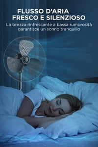 Ventilator cu picior Midea FS40-25MSE(BL), 40 cm, motor din cupru, 3 trepte de viteză, oscilație 90°, înălțime reglabilă 96-125 cm, debit de aer 40 m³/min 10