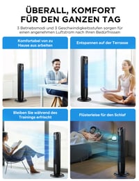 Stĺpový ventilátor Midea FZ10-17JR s diaľkovým ovládaním, 92 cm, čierny 8