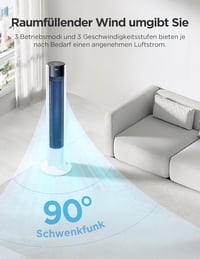 Midea FZ10-19BRA torony ventilátor távirányítóval, 7 órás időzítő, 3 sebesség 5
