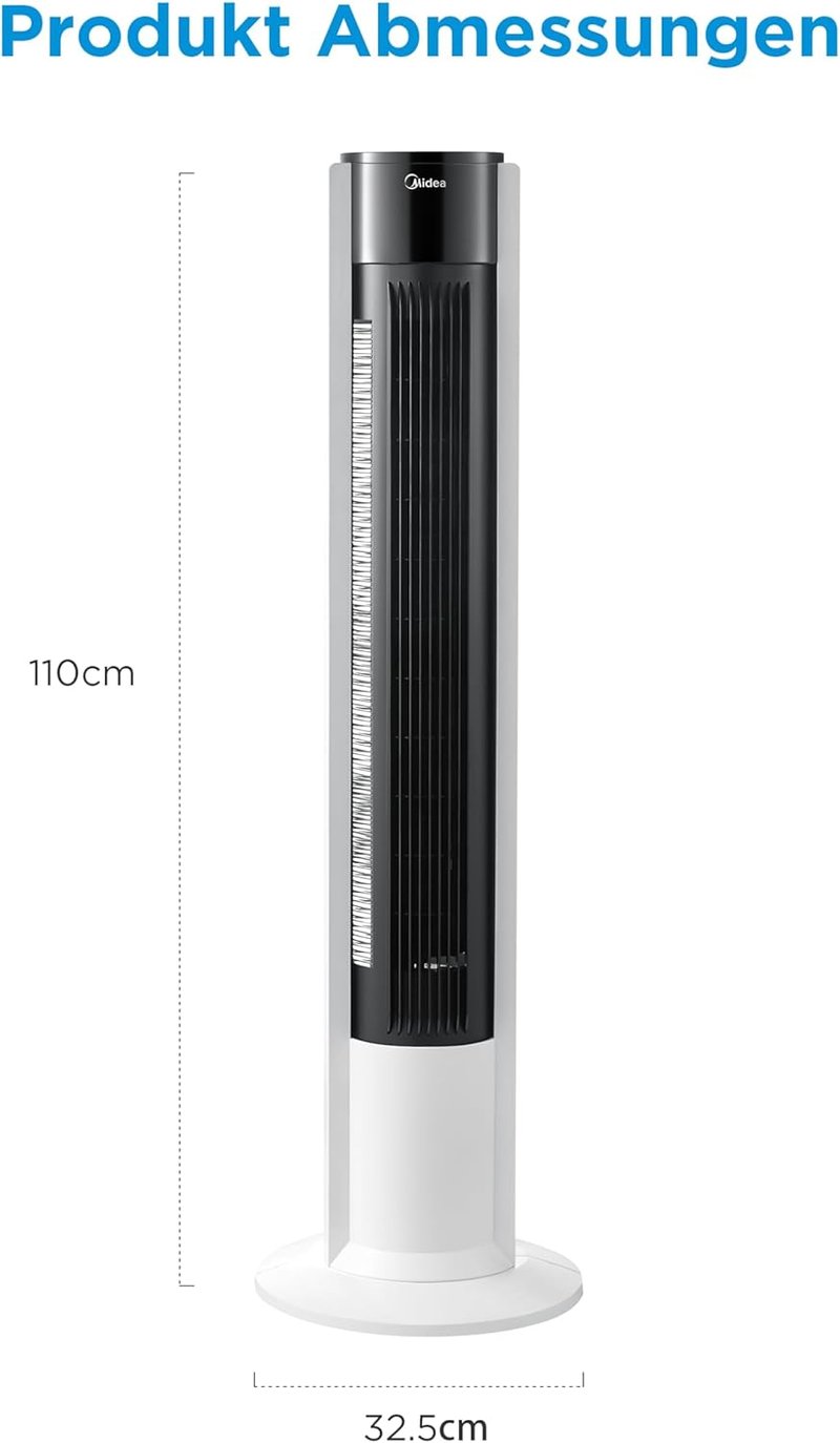 Midea FZ10-19BRA torony ventilátor távirányítóval, 7 órás időzítő, 3 sebesség