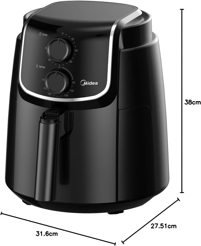 Midea MF-TN40D2 XL Airfryer 3.5L Dual Cyclone technológiával, 1500W, 200°C