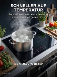 Plită cu inducție Midea MIH741F238K0 cu 4 zone de gătit, 7400W, suprafață ceramică, control tactil, blocare acces copii, oprire automată 2