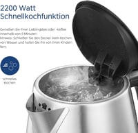 Midea MKE17M1ADS rozsdamentes vízforraló 1,7L, 2200W gyorsforraló, LED kijelzővel 4
