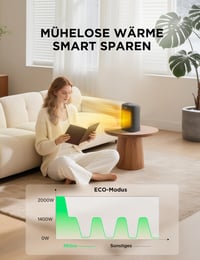 Keramický ohrievač Midea NT20-20AR PTC 2000 W, 4 režimy, 24-hodinový časovač, termostat, ochrana proti prehriatiu a prevráteniu, do kancelárie a spálne 5