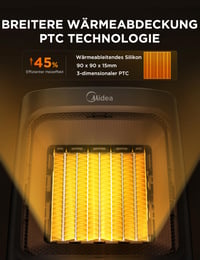 Keramický ohrievač Midea NT20-20AR PTC 2000 W, 4 režimy, 24-hodinový časovač, termostat, ochrana proti prehriatiu a prevráteniu, do kancelárie a spálne 3