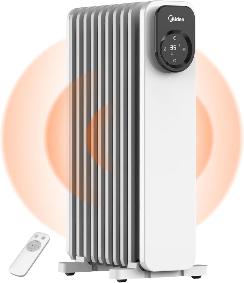 Midea NY2009-24UR 2000W olajradiátor távirányítóval, LED kijelzővel és termosztáttal - White