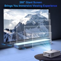 Miden Mini Projektor 1080P Full HD, 9000 Lumen Hordozható Videó Projektor 260" Kijelzővel, Otthoni Mozi HDMI USB VGA Kompatibilis - White 4