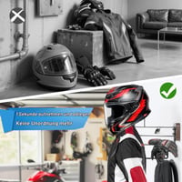 Nástenný držiak na motocyklovú prilbu MidingChai z nehrdzavejúcej ocele a dreva, vhodný na motocyklovú, futbalovú a taktickú výstroj 6