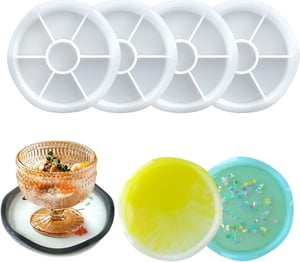 Set de forme din silicon Midnadiy pentru suporturi de pahar - valuri rotunde, 4 bucăți