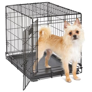 MidWest Homes for Pets iCrate Sklopivi kavez za pse s 1 vratima, 60,96 cm, za male pasmine, s nepropusnom ladicom, crni