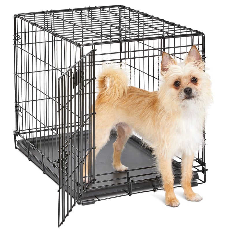 MidWest Homes for Pets iCrate skladacia klietka pre psov, 1 dvere, 60,96 cm, pre malé plemená psov, s nepriepustnou podlahou, čierna