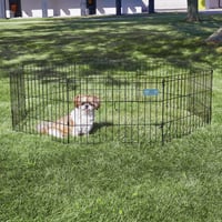 Skladacia kovová ohrádka pre psov MidWest Homes for Pets s dvierkami, kotviacimi kolíkmi, hracia plocha 1,5 m², výška 61 cm, čierny elektrostatický náter 2