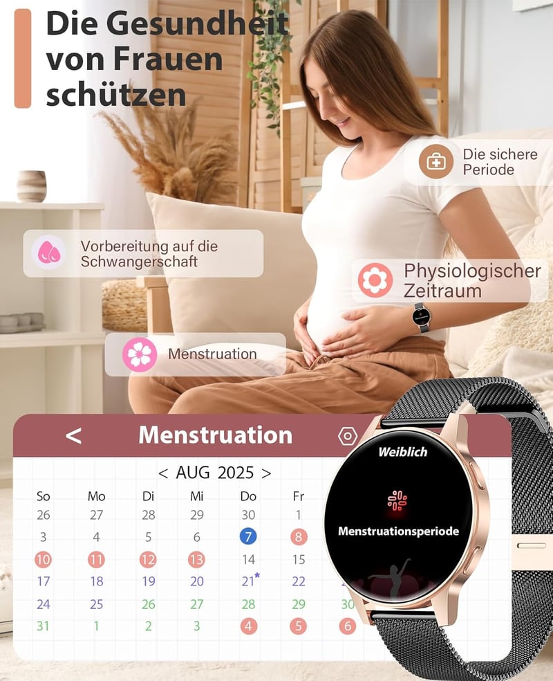 Miecgth Okosóra Nők Szívritmus Monitor Menstruációs Ciklus Nyomkövetés IP68 Vízálló