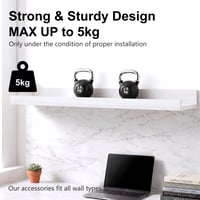 Mifurn Képpolc Fehér 90 cm 2 db-os Szett Lebegő Fali Polc Emelt Elő- és Hátsó Éllel Képkeretekhez Könyvekhez és Dekorációhoz Nappaliba Hálószobába Előszobába 4