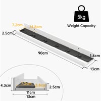 Mifurn Képpolc Fehér 90 cm 2 db-os Szett Lebegő Fali Polc Emelt Elő- és Hátsó Éllel Képkeretekhez Könyvekhez és Dekorációhoz Nappaliba Hálószobába Előszobába 3