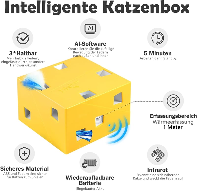 Migipaws 3 az 1-ben interaktív macskajáték 12 lyukkal, töltölthető