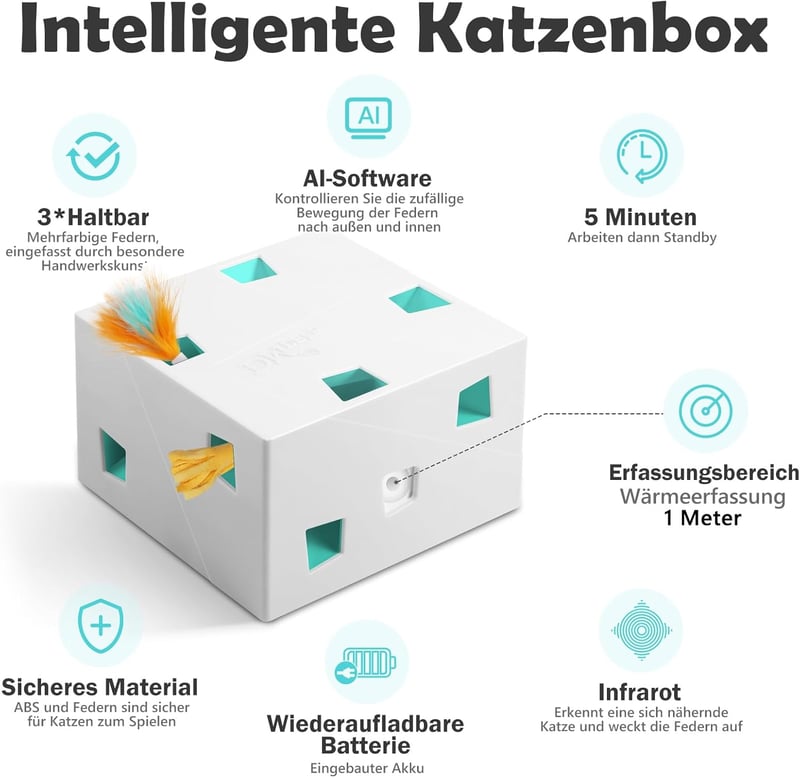 Migipaws 3 az 1-ben interaktív macskajáték 12 lyukkal, töltölthető
