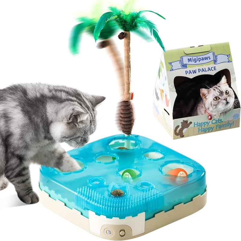 Migipaws 7 az 1-ben interaktív macskajáték mozgásérzékelővel és LED fénnyel - Migipaws Coconut Island
