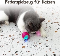Migipaws interaktív macska játék szett, automatikus gördülő labda, fluffy farokkal, egérrel, rózsaszín 3