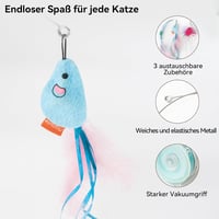 Migipaws interaktív macskajáték hajlítható dróttal, tapadókoronggal és időzítővel 4