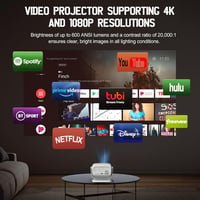 MIGOUFIT A8 Hordozható Mini Projektor 1080P Natív Felbontással, 4K Támogatással, Autofókusszal, 5G WiFi, Bluetooth 5.2, 600 ANSI Lumen, Otth 3