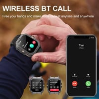 MIGOUFIT C28 Férfi Okosóra Bluetooth Hívással, 2.02" Érintőkijelzővel, 100+ Sportmóddal, Pulzusmérővel, Alvásfigyelővel, 1ATM Vízálló, Andro 2