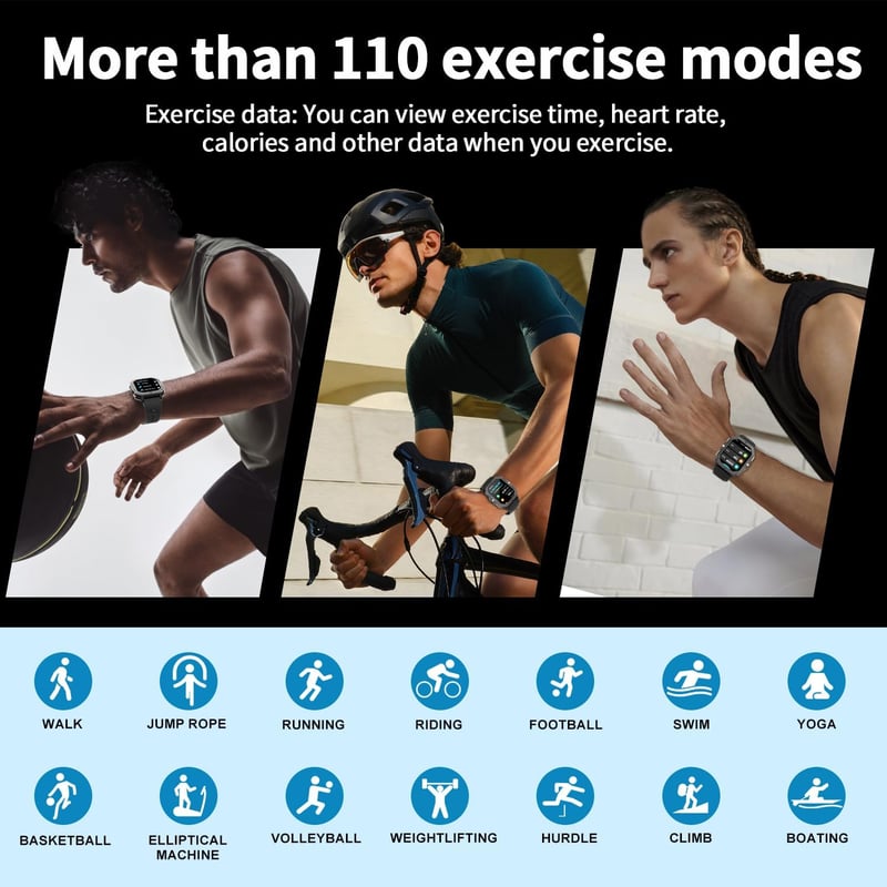 MIGOUFIT C28 Férfi Okosóra Bluetooth Hívással, 2.02" Érintőkijelzővel, 100+ Sportmóddal, Pulzusmérővel, Alvásfigyelővel, 1ATM Vízálló, Andro