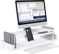 MiiKARE Állítható Monitor Állvány Tárolófiókkal, Telefontartóval és 2 Polccal 1