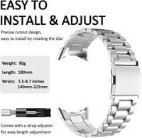 Miimall Fém Óraszíj Google Pixel Watch 1/2/3/4 41mm Kompatibilis Rozsdamentes Acél Dupla Csatos Állítható Szíj Ezüst 6