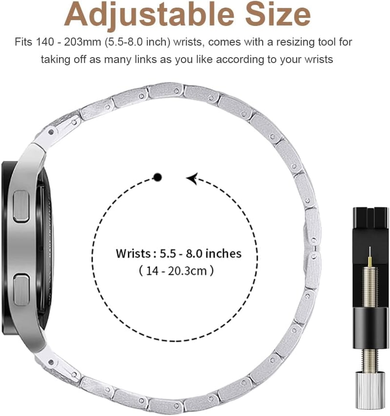 Miimall Női Strasszkő Fém Karkötő Samsung Galaxy Watch 4 40mm 44mm Cserélhető Szíj 20mm Kristály Díszítéssel