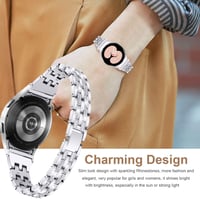 Miimall Női Strasszkő Fém Karkötő Samsung Galaxy Watch 4 40mm 44mm Cserélhető Szíj 20mm Kristály Díszítéssel 2