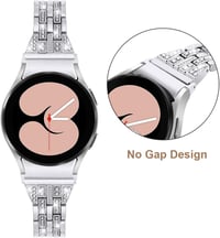 Miimall Női Strasszkő Fém Karkötő Samsung Galaxy Watch 4 40mm 44mm Cserélhető Szíj 20mm Kristály Díszítéssel 3