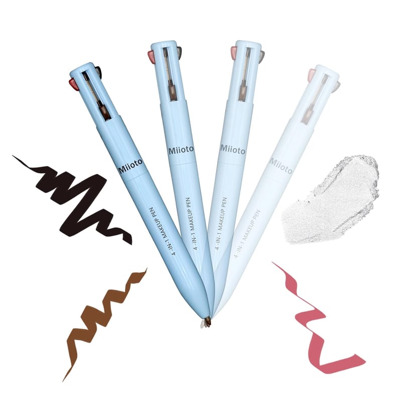 Miioto 4 az 1-ben Smink Ceruza - Vízálló Szemhéjtus, Szemöldök Ceruza, Szájkontúr és Highlighter 4 Színben