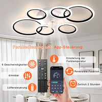 MiiR 110 cm LED mennyezeti ventilátor lámpa távirányítóval és app vezérléssel 6