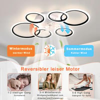 MiiR 110 cm LED mennyezeti ventilátor lámpa távirányítóval és app vezérléssel 4