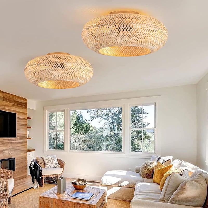 MiiR Bambusz Mennyezeti Ventilátor Lámpával, Távirányítóval, 6 Fokozat, Csendes
