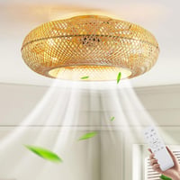 MiiR Bambusz Mennyezeti Ventilátor Lámpával, Távirányítóval, 6 Fokozat, Csendes 1