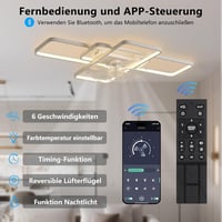 MiiR LED mennyezeti lámpa ventilátor 80W távirányítóval, 6 fokozat, halványítható - 72cm, White 6