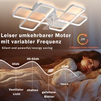 Stropný ventilátor MiiR s LED osvetlením, 85 W, diaľkové ovládanie, stmievateľný, 6 rýchlostí, biely, 90 cm, do obývačky, spálne, kuchyne 6