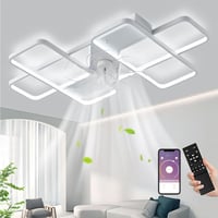 Stropný ventilátor MiiR s LED osvetlením, 85 W, diaľkové ovládanie, stmievateľný, 6 rýchlostí, biely, 90 cm, do obývačky, spálne, kuchyne 1