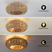MiiR Mennyezeti Ventilátor Lámpával Rattán E27 Távirányítóval és Applikációval Csendes 6 Sebesség Visszafordítható Időzítő Nappali Hálószoba 50 cm 5