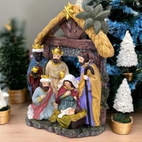 MIJOMA ručno oslikana figura za jaslice od umjetnog kamena za božićnu dekoraciju - 1 kom, 20 cm visoka skulptura scene jaslica 8