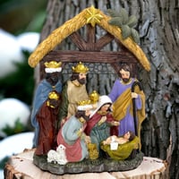 MIJOMA ručno oslikana figura za jaslice od umjetnog kamena za božićnu dekoraciju - 1 kom, 20 cm visoka skulptura scene jaslica 6