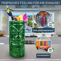 mikamax Tiki Mugs kerámia koktélos pohár szett – 4 db – 29 x 8 x 15 cm – Tiki bár poharak Pina Colada italokhoz 3