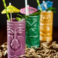 mikamax Tiki Mugs kerámia koktélos pohár szett – 4 db – 29 x 8 x 15 cm – Tiki bár poharak Pina Colada italokhoz 2