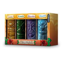 mikamax Tiki Mugs kerámia koktélos pohár szett – 4 db – 29 x 8 x 15 cm – Tiki bár poharak Pina Colada italokhoz 5