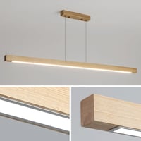 Mikeru 100cm Tölgy Függőlámpa Dimmelhető Távirányítóval 3000-6000K Memóriafunkcióval 3
