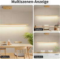 Mikeru 100cm Tölgy Függőlámpa Dimmelhető Távirányítóval 3000-6000K Memóriafunkcióval 7