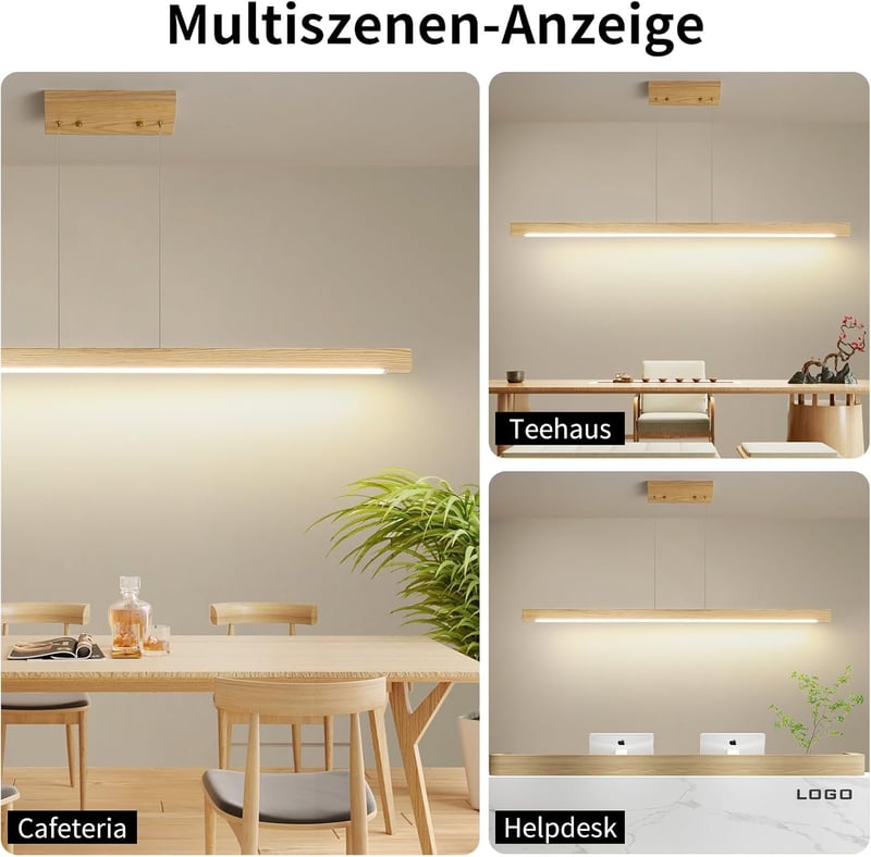 Mikeru 100cm Tölgy Függőlámpa Dimmelhető Távirányítóval 3000-6000K Memóriafunkcióval